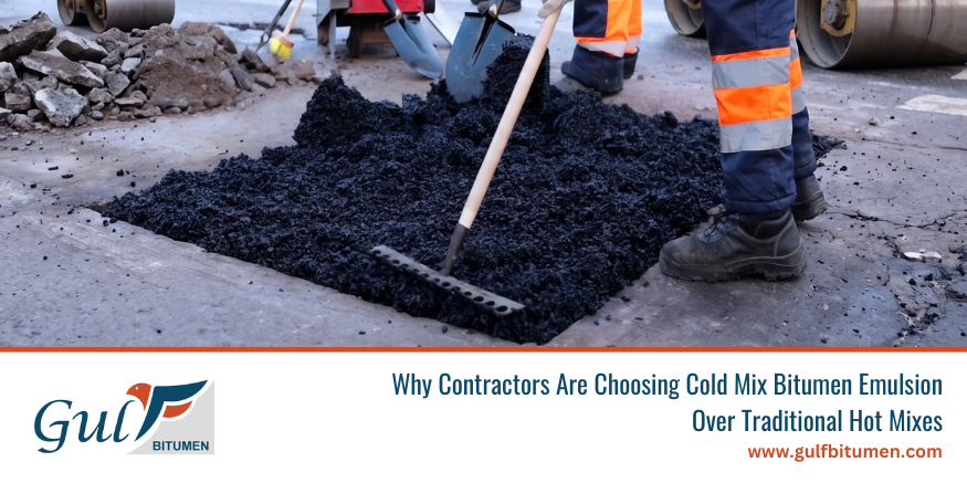 Cold mix bitumen emulsion for efficient road construction and maintenance as an alternative to traditional hot mix asphalt