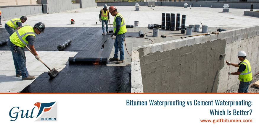 Bitumen waterproofing vs cement waterproofing comparison for durable moisture protection in construction projects