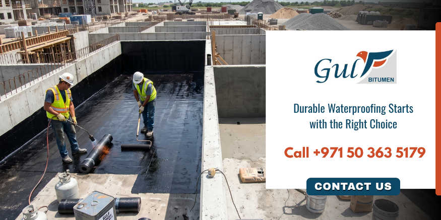 Contact Gulf Bitumen for reliable bitumen waterproofing solutions and advanced moisture protection products